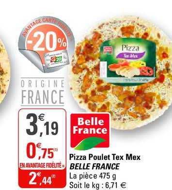 pizza poulet tex mex belle france