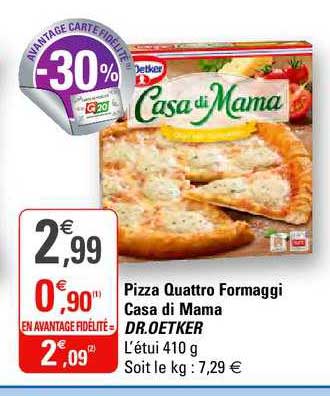 pizza quatro formaggi casa dimama dr. oetker