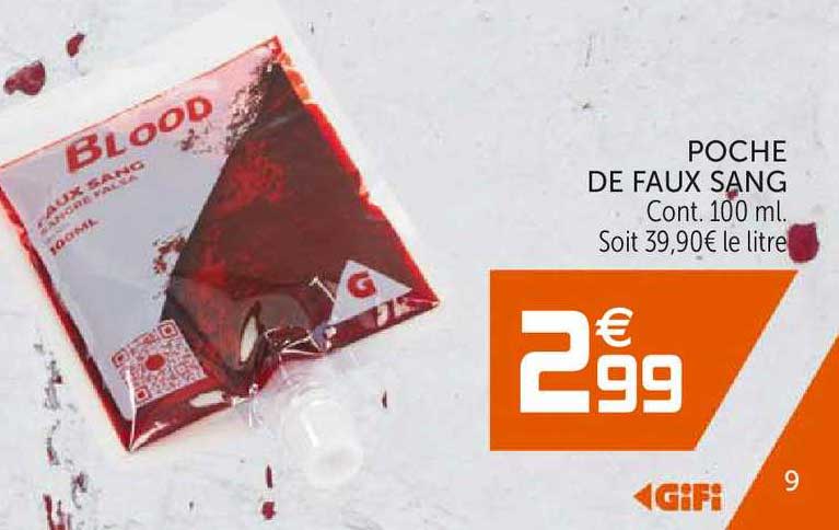 poche de faux sang