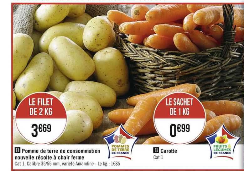 pomme de terre de consommation nouvelle récolte à chair ferme carotte