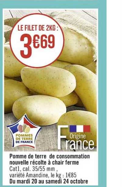 pomme de terre de consommation nouvelle récolte à chair ferme