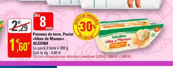 pommes de terre, poulet "idées de maman" blédina