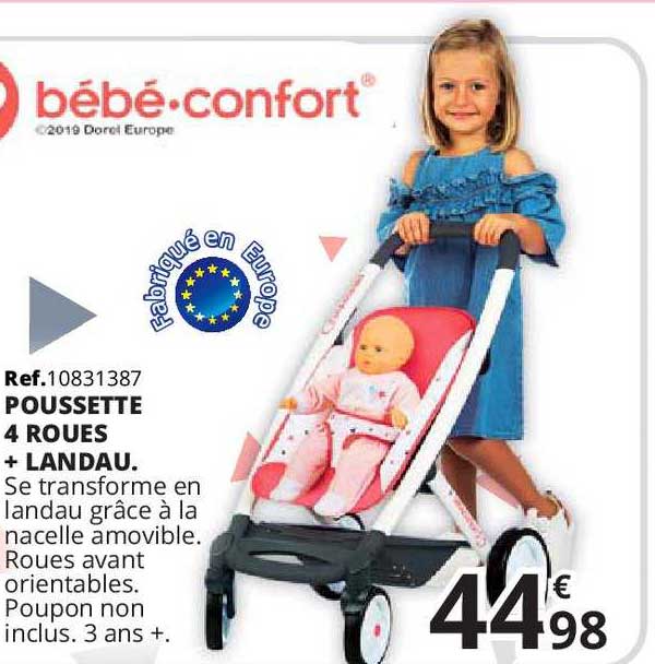 poussette 4 roues + landau