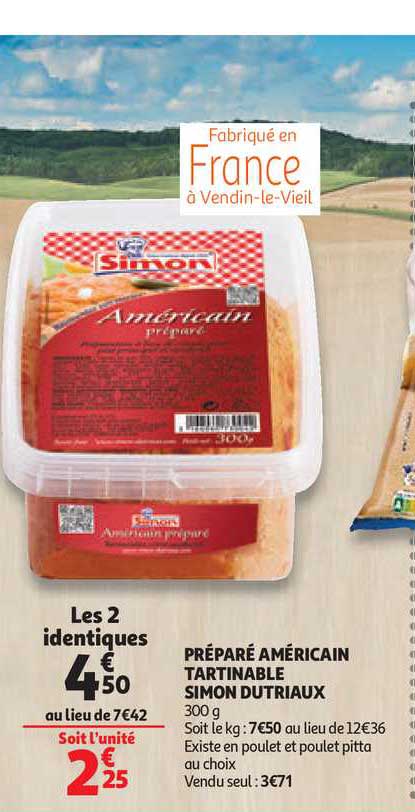 préparé américain tartinable simon dutriaux