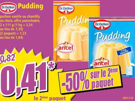 pudding dr. oetker -50% sur le 2ème paquet