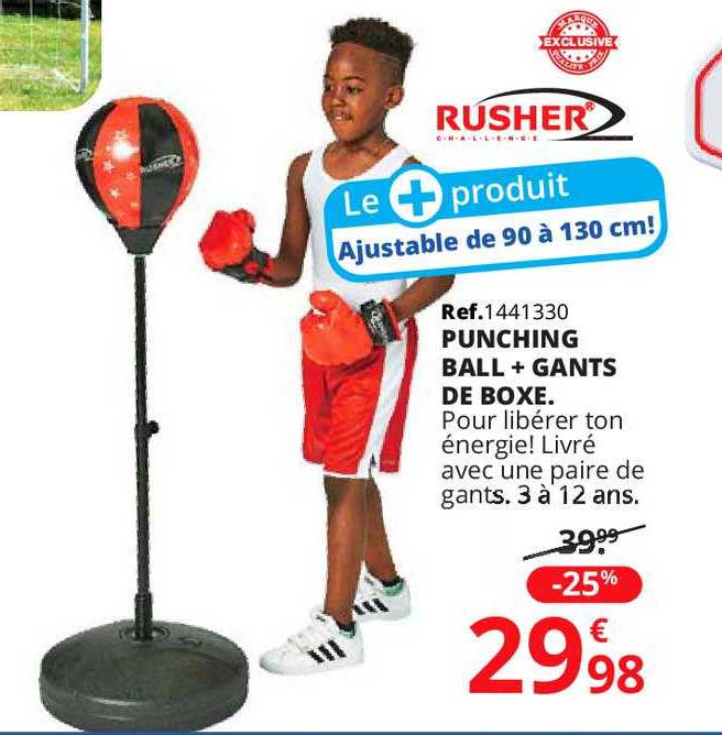 punching ball + gants de boxe rusher