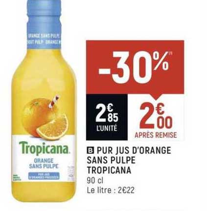 Pur Jus D'orange Sans Pulpe Tropicana
