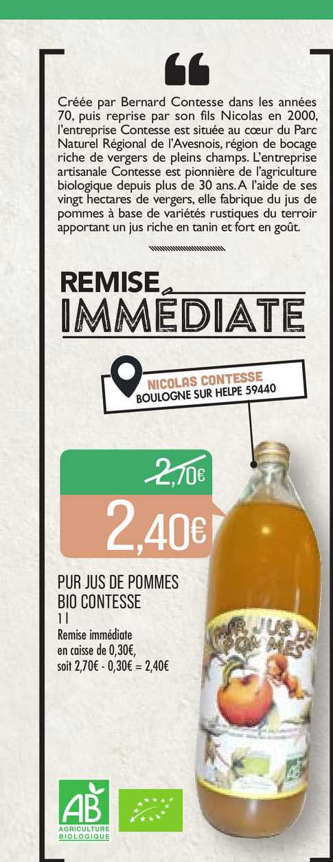 pur jus de pommes bio contesse