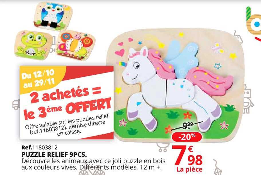 puzzle relief 9 pcs 2 achetés = le 3ème offert