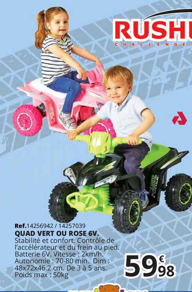 Quad Vert Ou Rose 6v