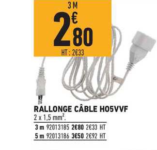 rallonge câble ho5vvf