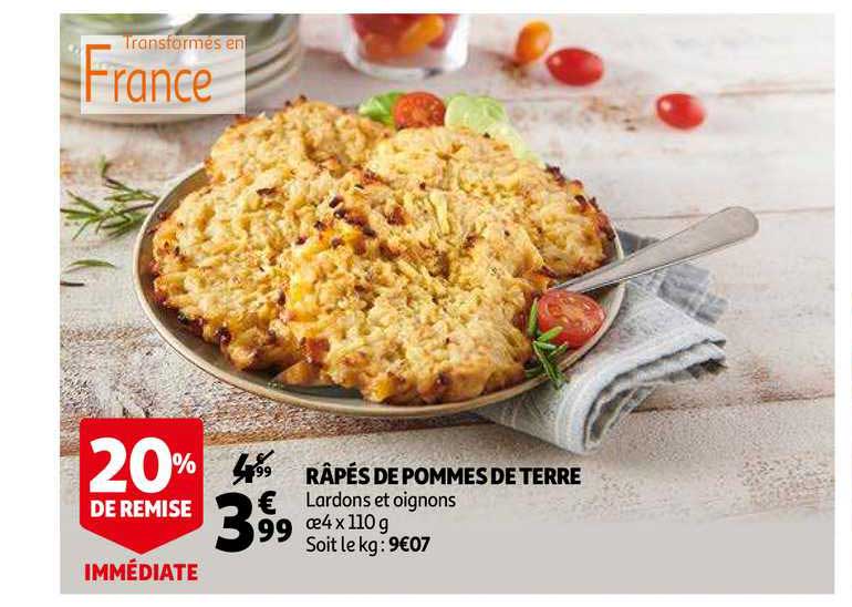 Râpés De Pommes De Terre 20% Remise Immédiate