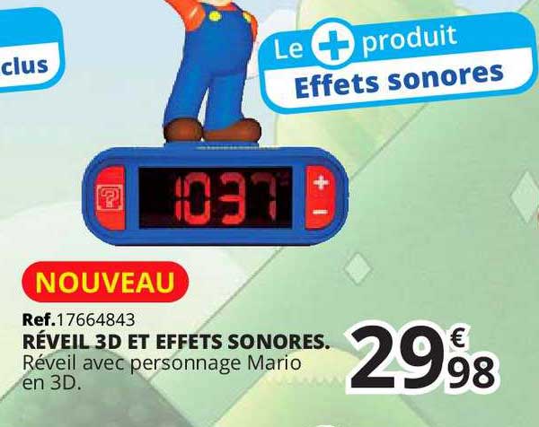 réveil 3d et effets sonores