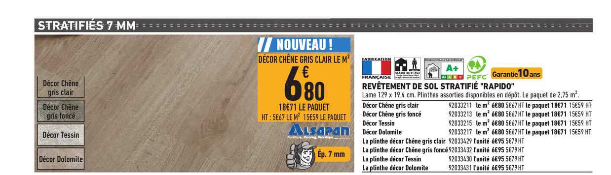 revêtement de sol stratifié rapido