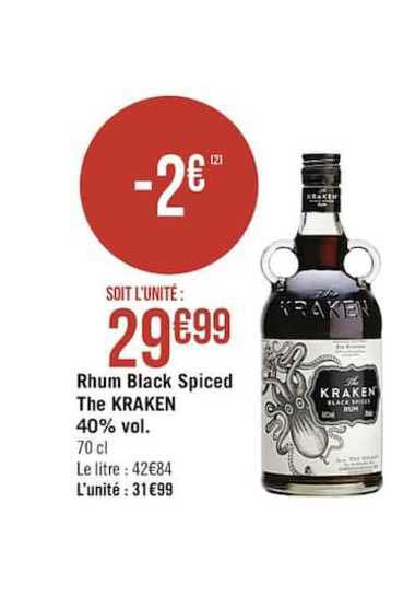 rhum black spiced the kraken 40% vol.