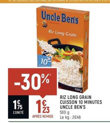 riz long grain cuisson 10 minutes uncle ben's