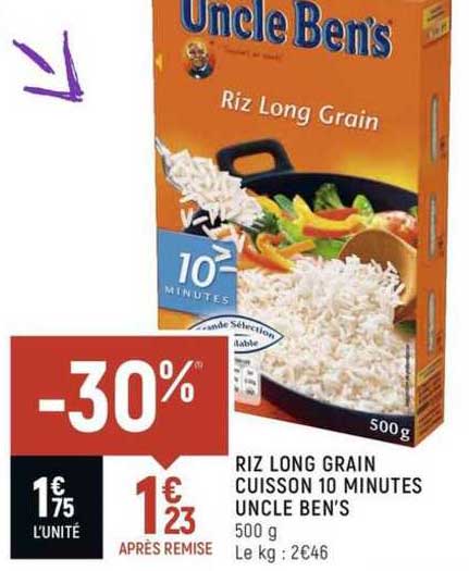 riz long grain cuisson 10 minutes uncle ben's