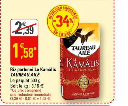 riz parfumé le kamâlis taureau ailé
