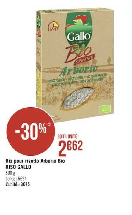 riz pour risotto arborio bio riso gallo