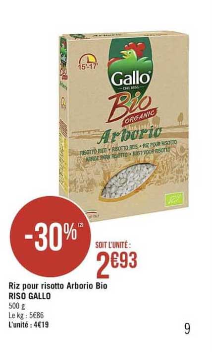riz pour risotto arborio bio riso gallo