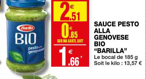 sauce pesto alla genovese bio "barilla"