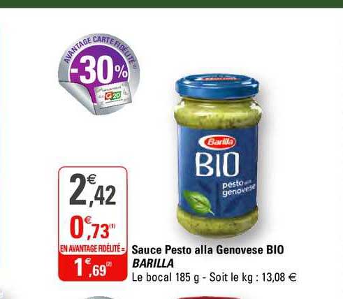 sauce pesto alla genovese bio barilla