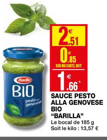 sauce presto alla genovese bio "barilla"
