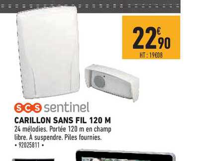 scs sentinel carillon sans fil 120 m