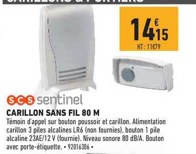 scs sentinel carillon sans fil 80 m