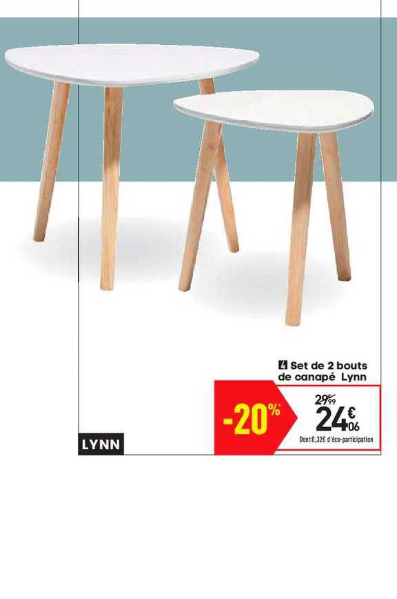 set de 2 bouts de canapé Lynn