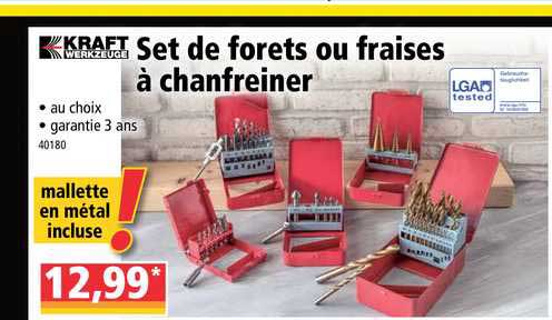 set de forêts ou fraises à chanfreiner kraft werkzeuge