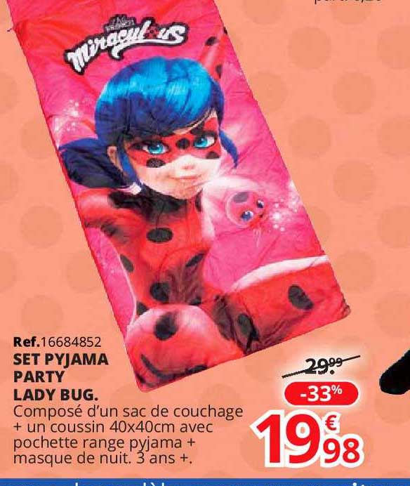 set pyjama party lady bug miracul us