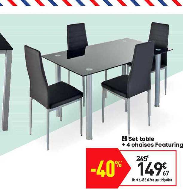 set table + 4 chaises featuring
