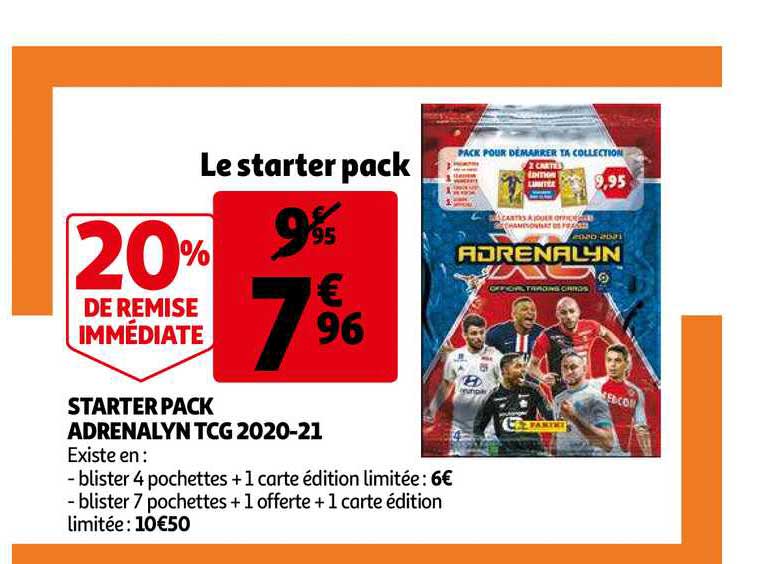 starter pack adrenalyn tcg 2020 21 20% de remise immédiate