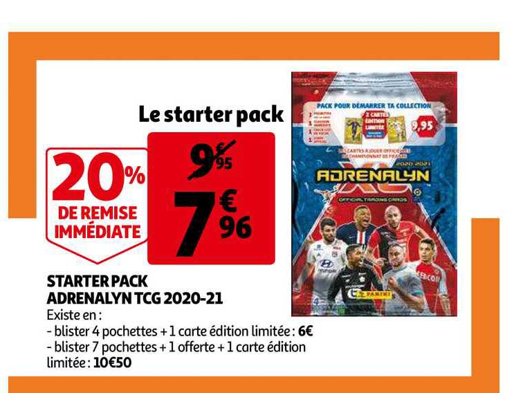 starter pack adrenalyn tcg 2020 21 20% remise immédiate