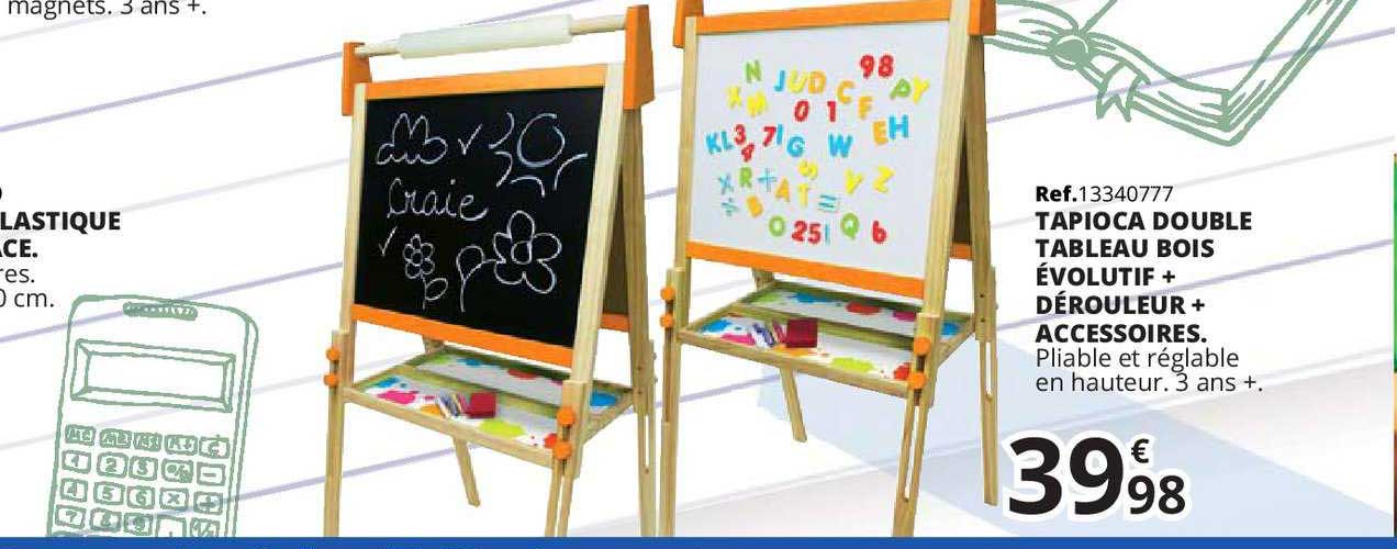 Tapioca Double Tableau Bois évolutif Dérouleur Accessoires