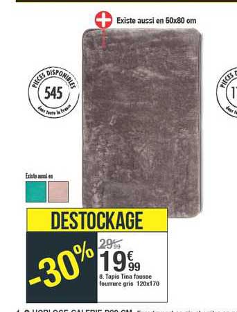 tapis tina fausse fourrure gris 120x170