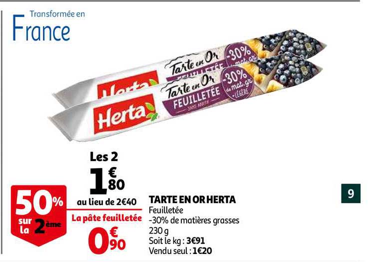 Tarte En Or Herta 50% Sur La 2ème