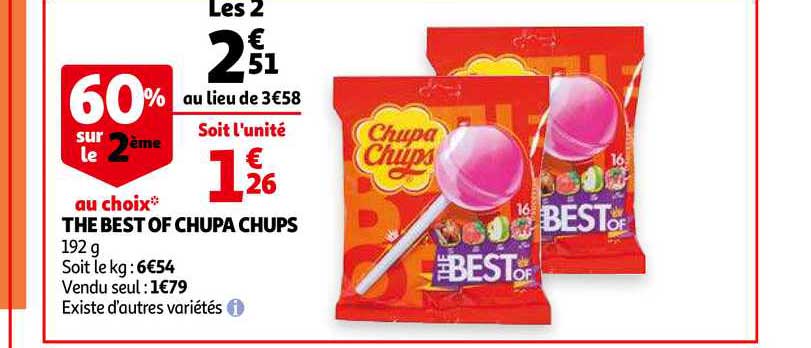 the best of chupa chups 60% sur le 2ème au choix
