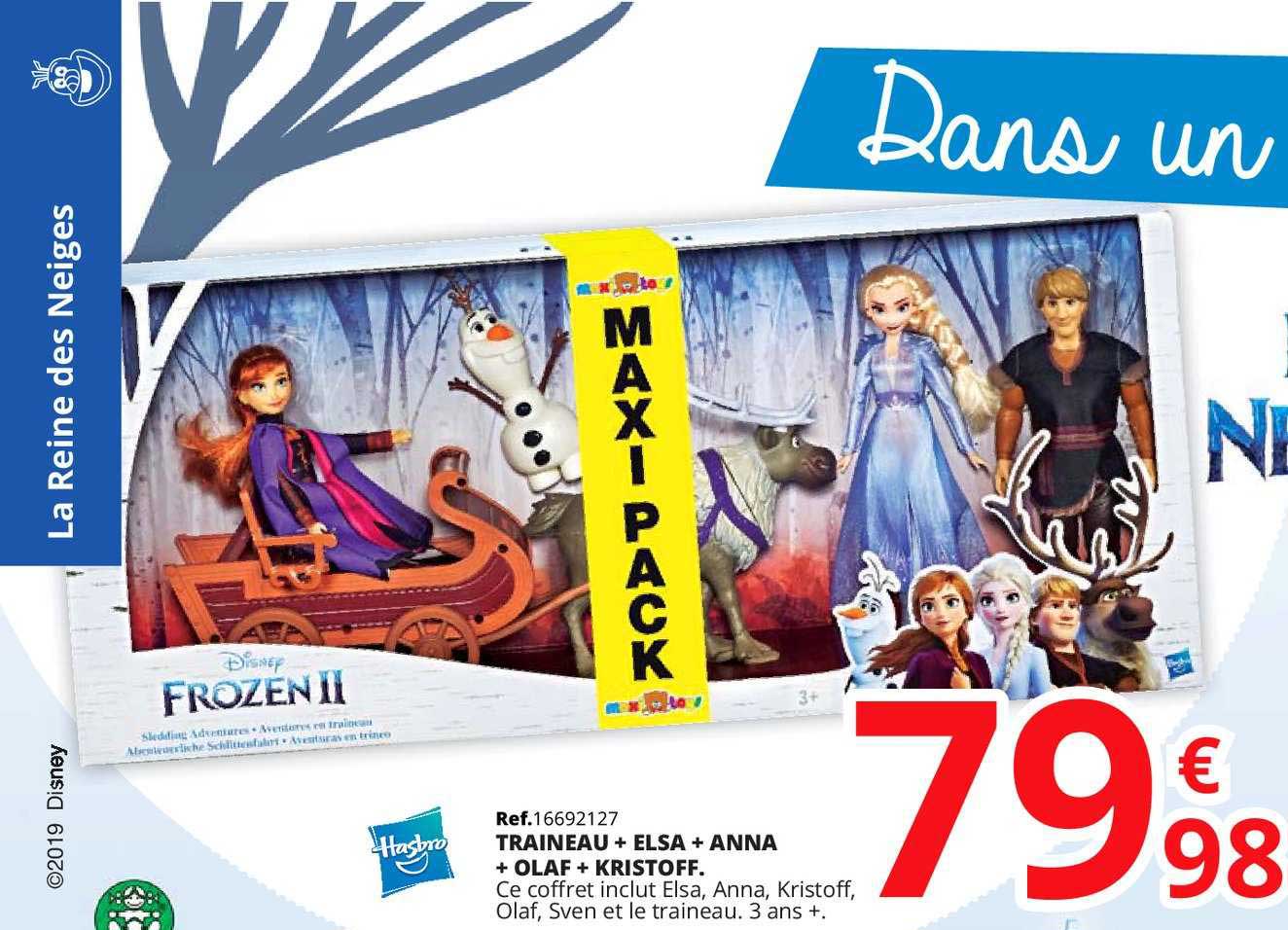 traineau + elsa + anna + olaf + kristoff