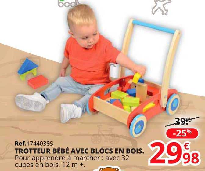 Trotteur Bébé Avec Blocs En Bois
