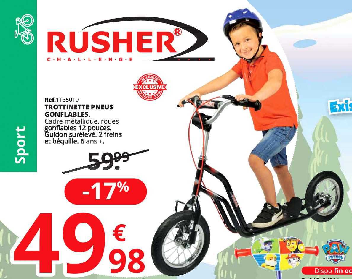 trottinette pneus gonflables rusher