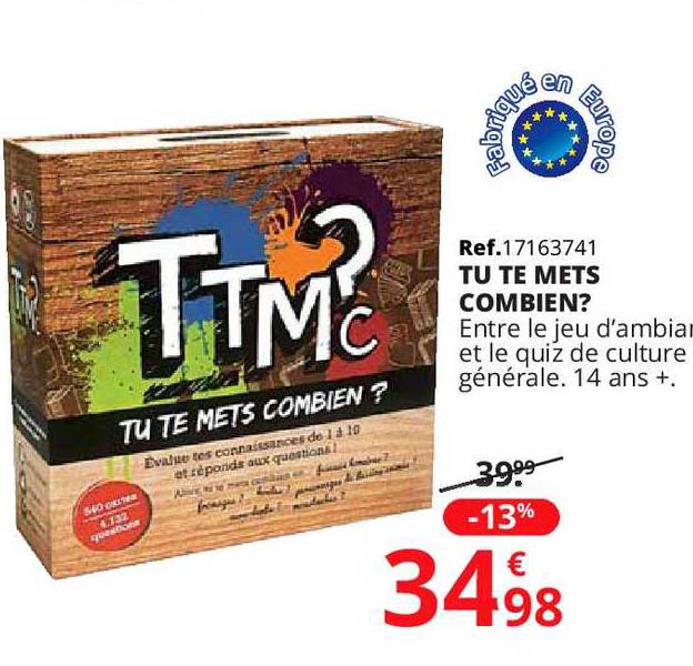 tu te mets compbien?