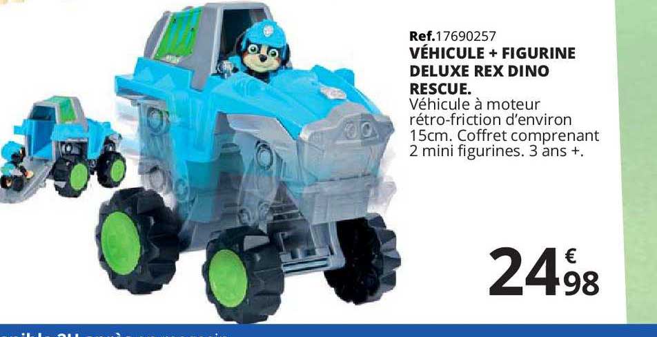 Véhicule + Figurine Deluxe Rex Dino Rescue
