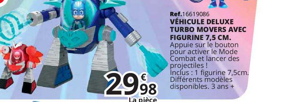 véhicule deluxe turbo movers avec figurine 7.5 cm
