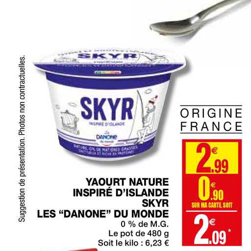 yaourt nature inspiré d'islande skyr les "danone" du monde