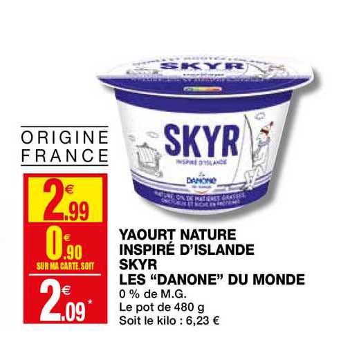 yaourt nature inspiré d'islande skyr les "danone" du monde