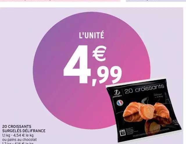 20 Croissants Surgelés Délifrance