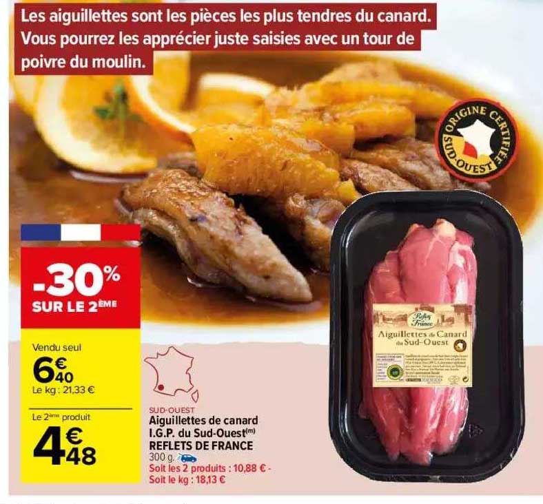 aiguillettes de canard i.g.p. du sud-ouest reflets de france