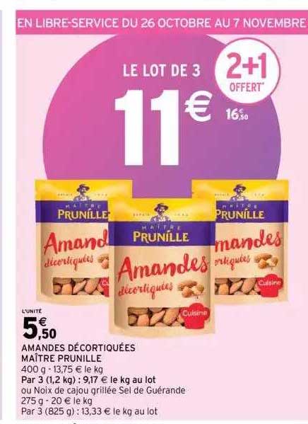 amandes décortiquées maître prunille
